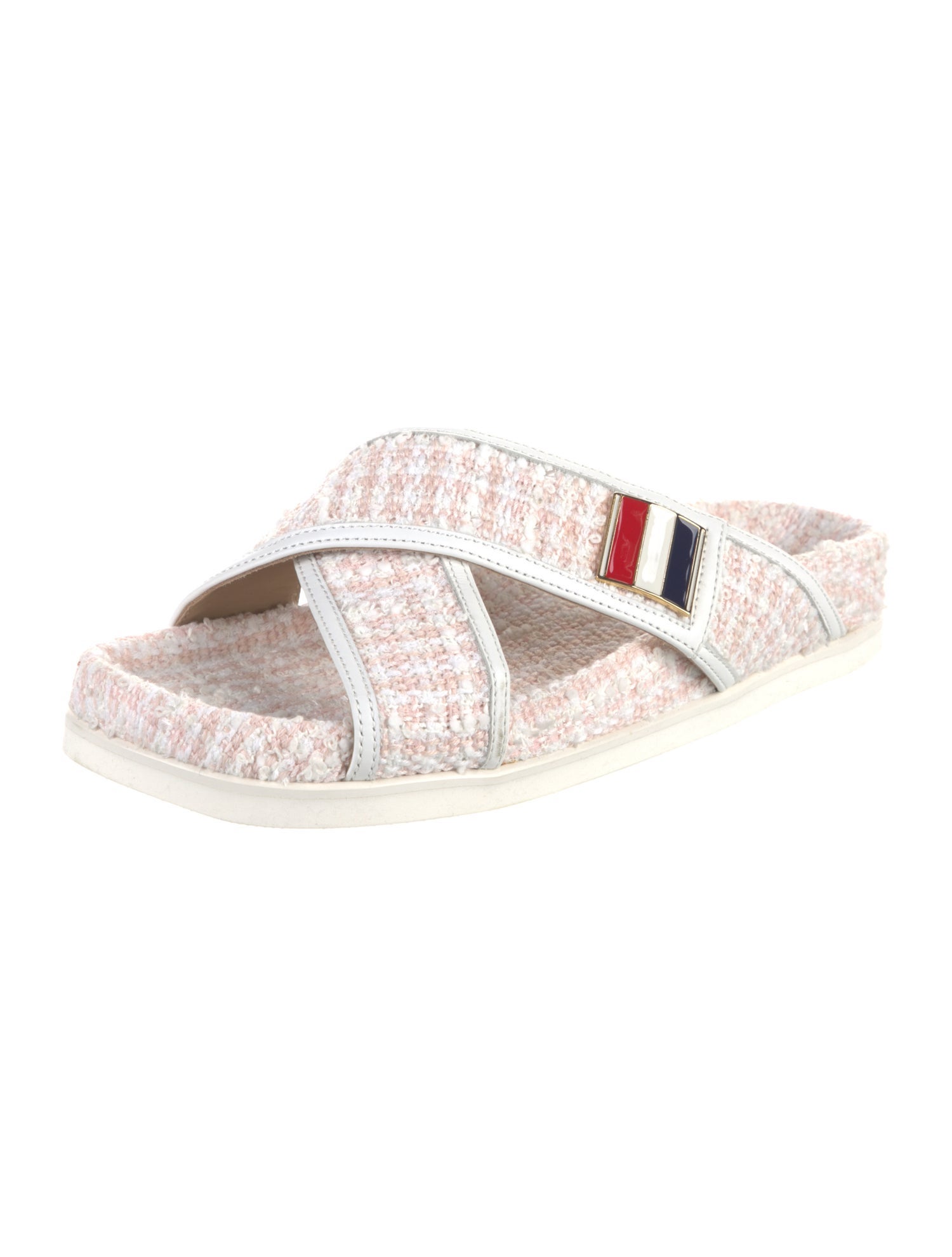 Thom Browne Tweed Tweed Pattern Slides