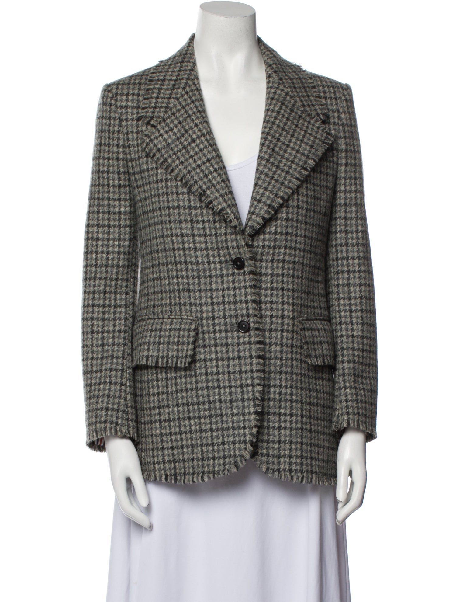 Thom Browne Wool Plaid Print Blazer