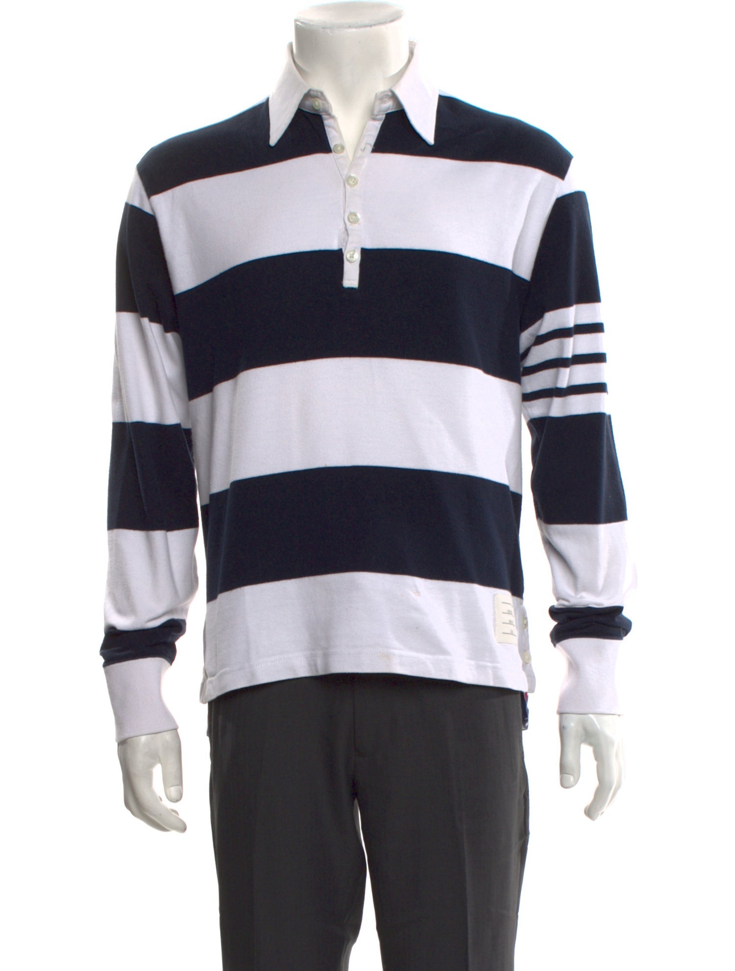 Thom Browne Striped Collar Polo Shirt