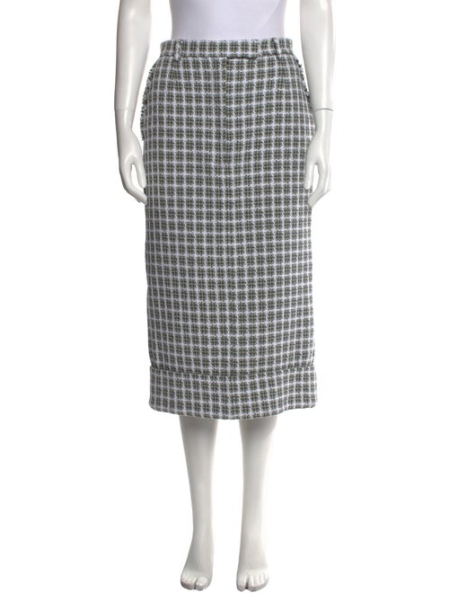 Thom Browne Plaid Print Midi Length Skirt
