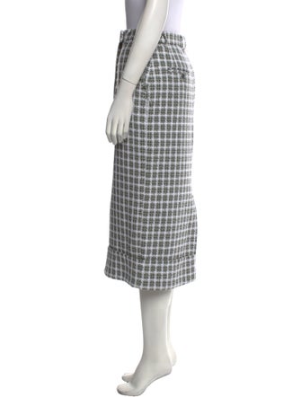Thom Browne Plaid Print Midi Length Skirt