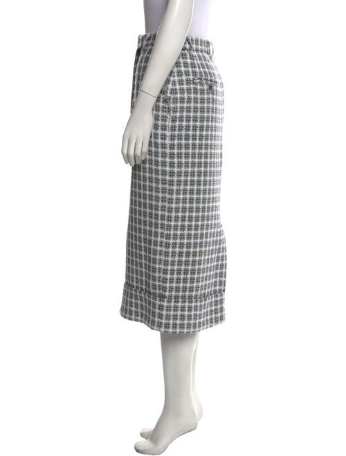 Thom Browne Plaid Print Midi Length Skirt