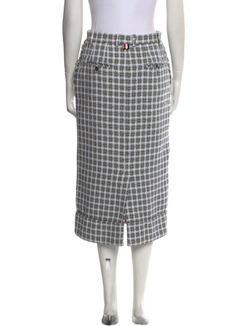 Thom Browne Plaid Print Midi Length Skirt