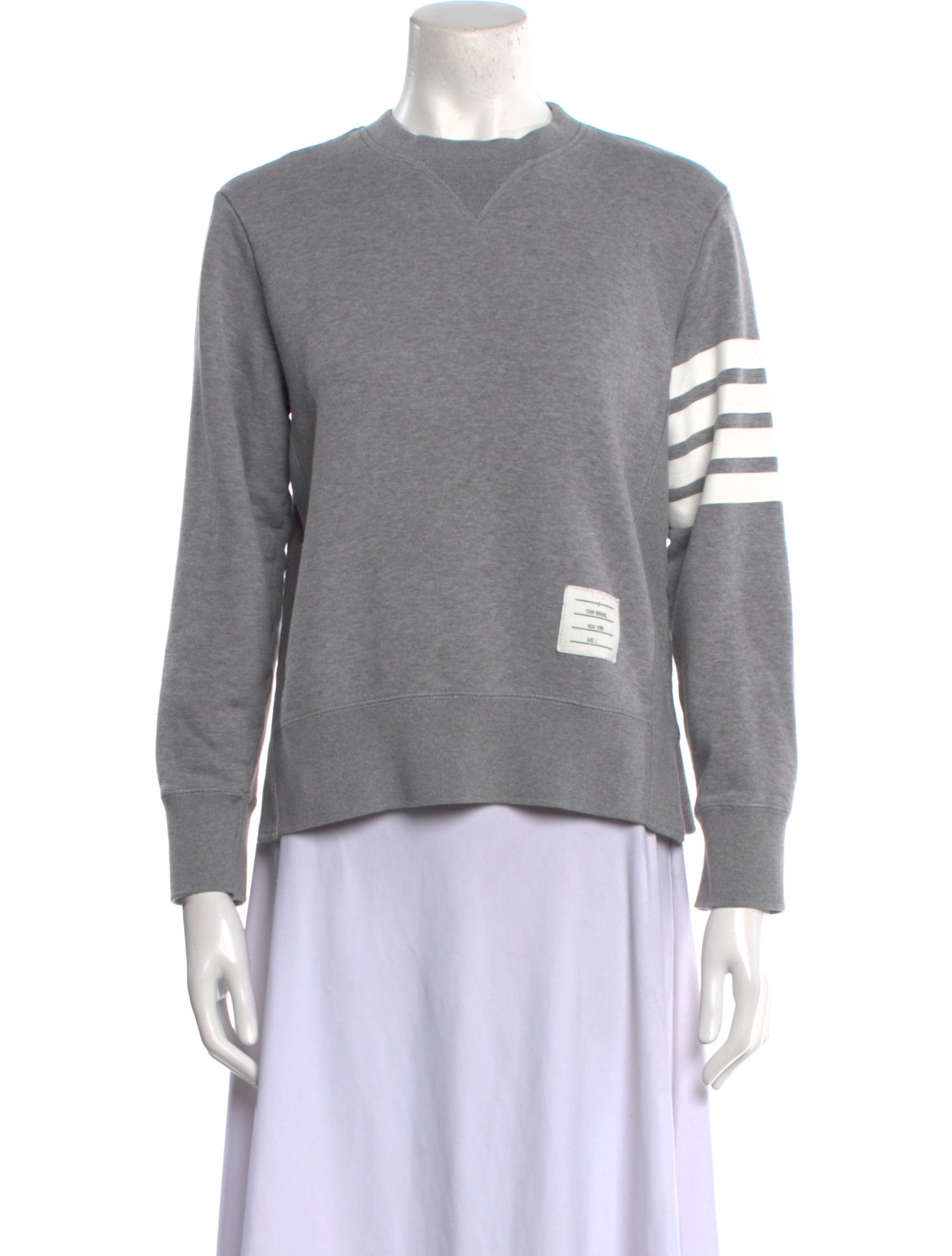 Thom Browne 4-Bar Crewneck Striped Sweatshirt