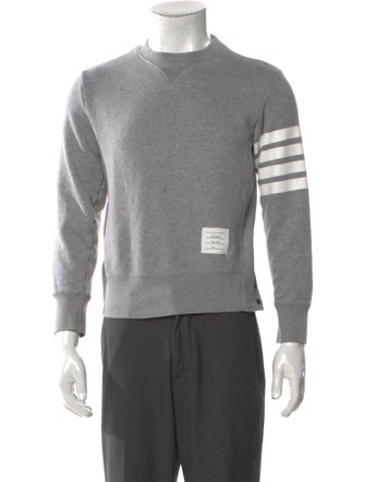 Thom Browne 4-Bar Crewneck Striped Sweatshirt
