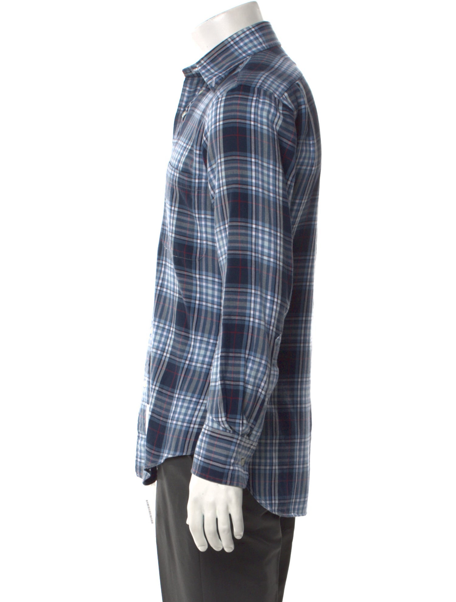Thom Browne Plaid Print Long Sleeve Shirt
