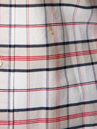 Thom Browne Plaid Print Long Sleeve Shirt