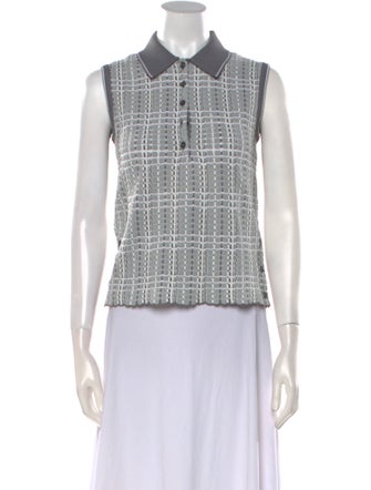 Thom Browne Plaid Print Sleeveless Crop Top