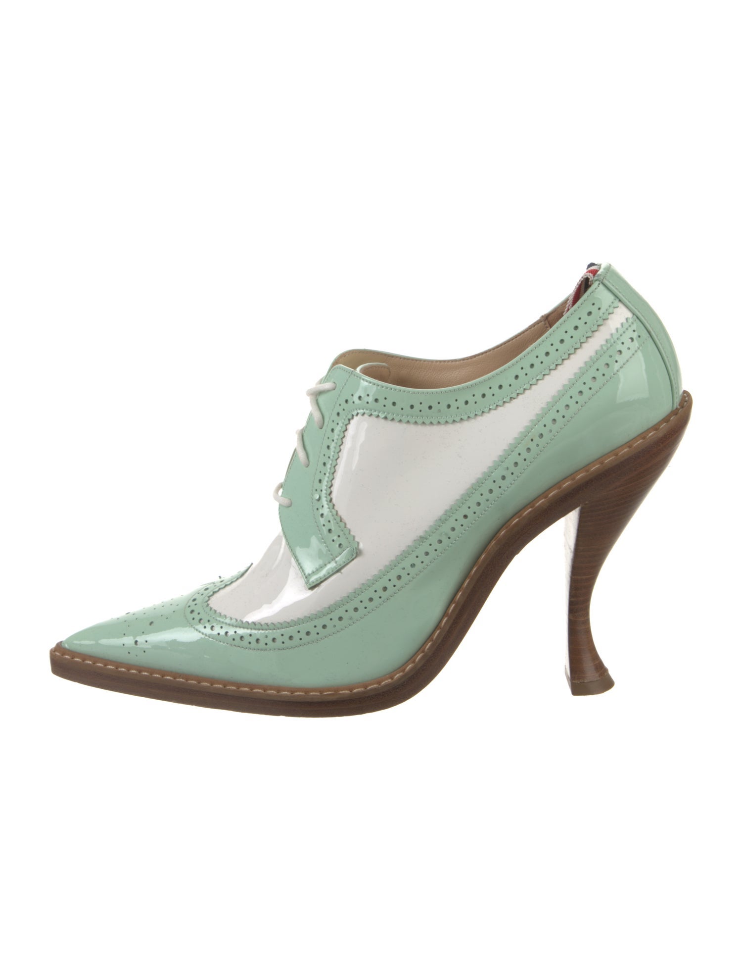 Thom Browne Patent Leather Colorblock Pattern Pumps