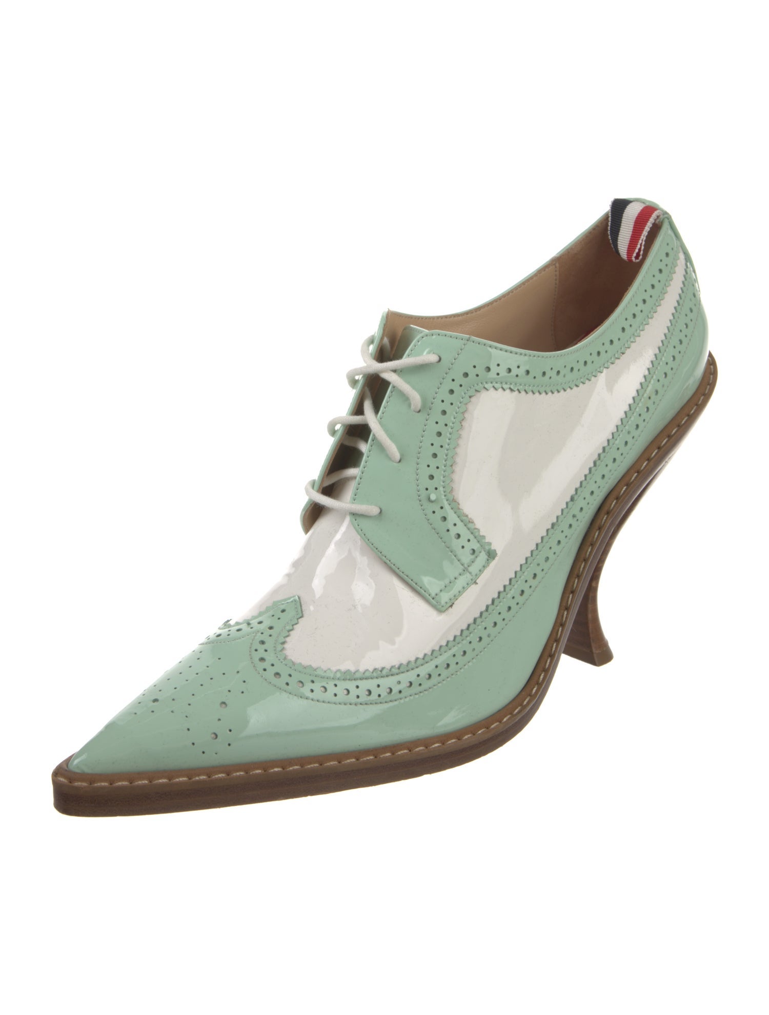 Thom Browne Patent Leather Colorblock Pattern Pumps