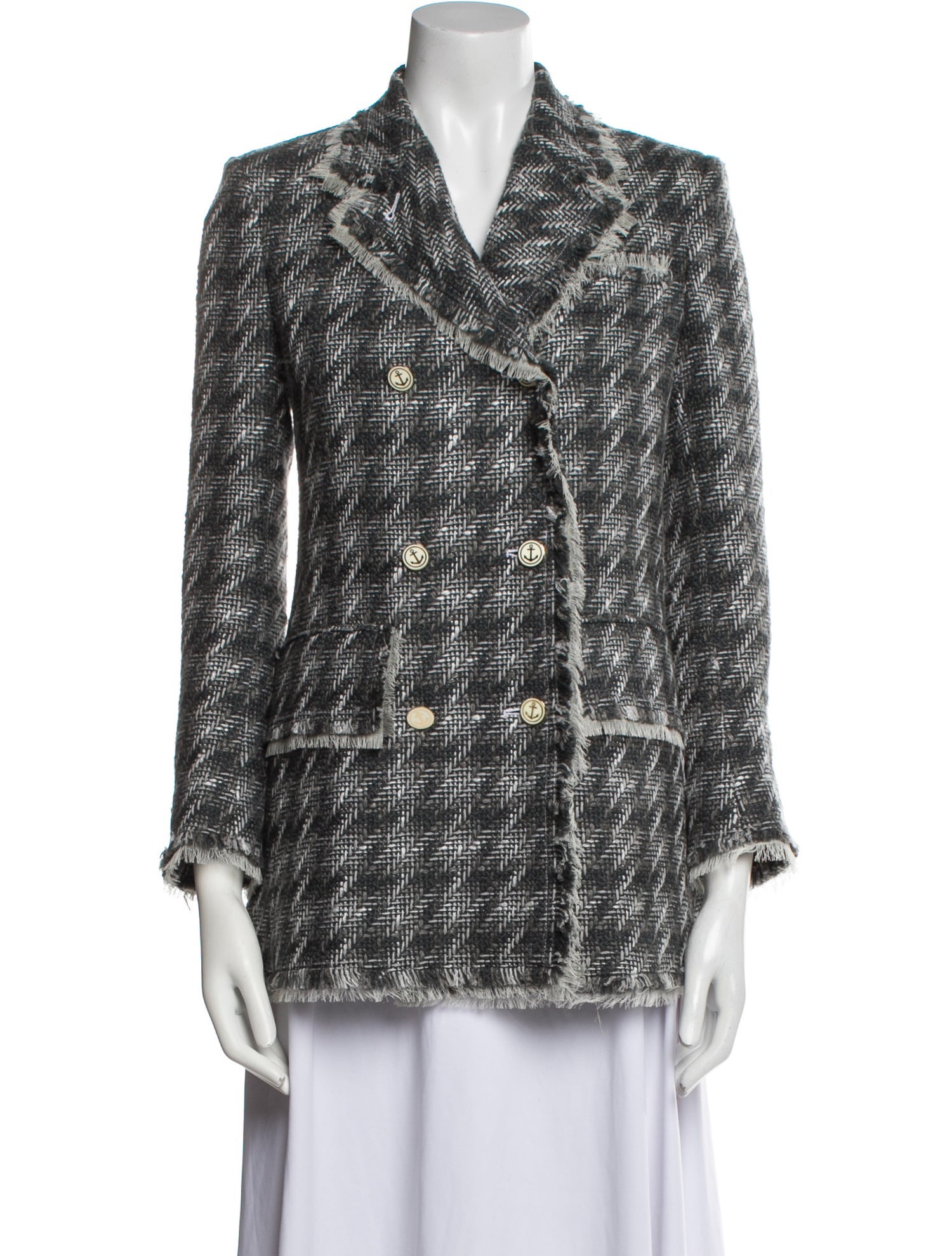Thom Browne Wool Tweed Pattern Blazer