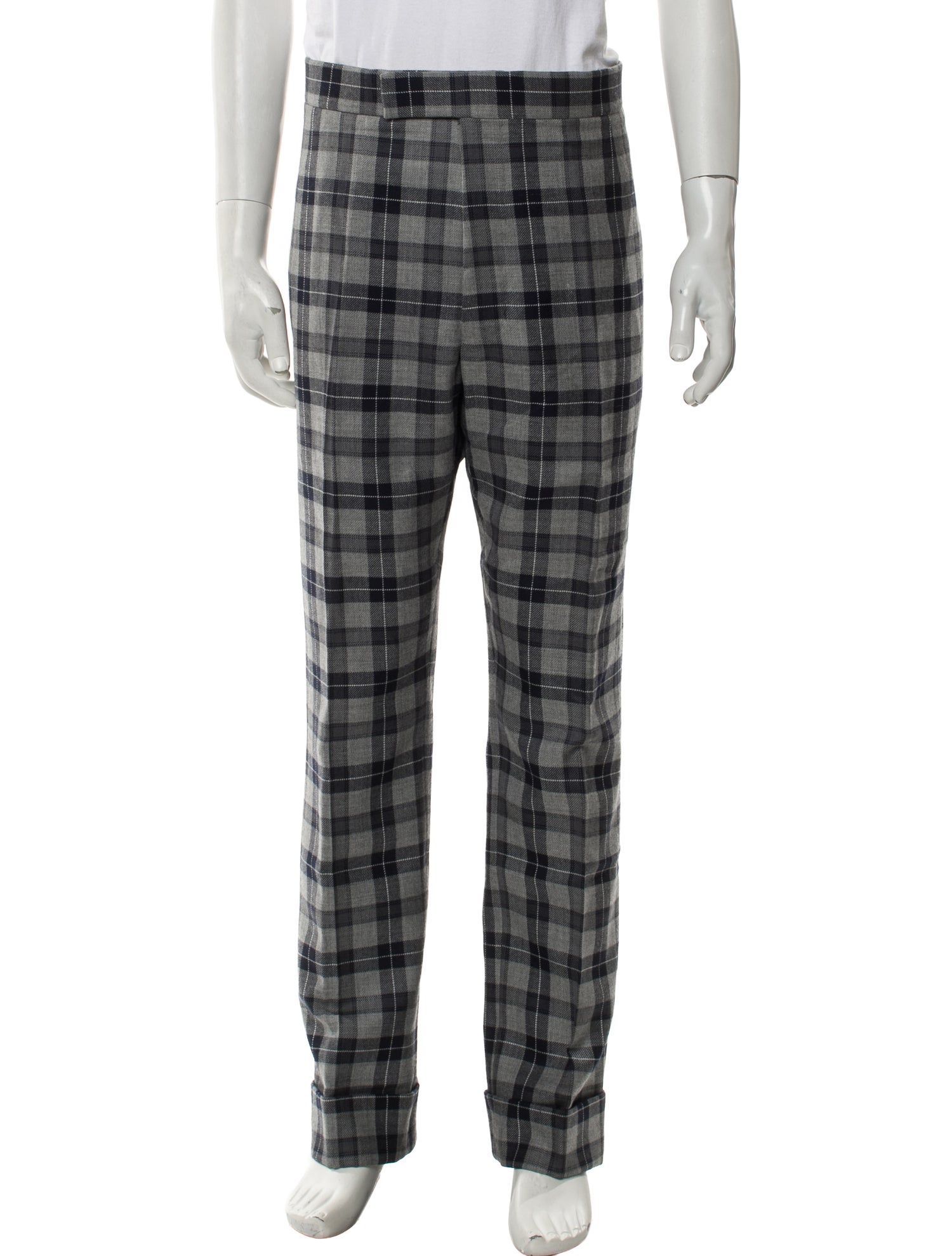Thom Browne Plaid Print Pants