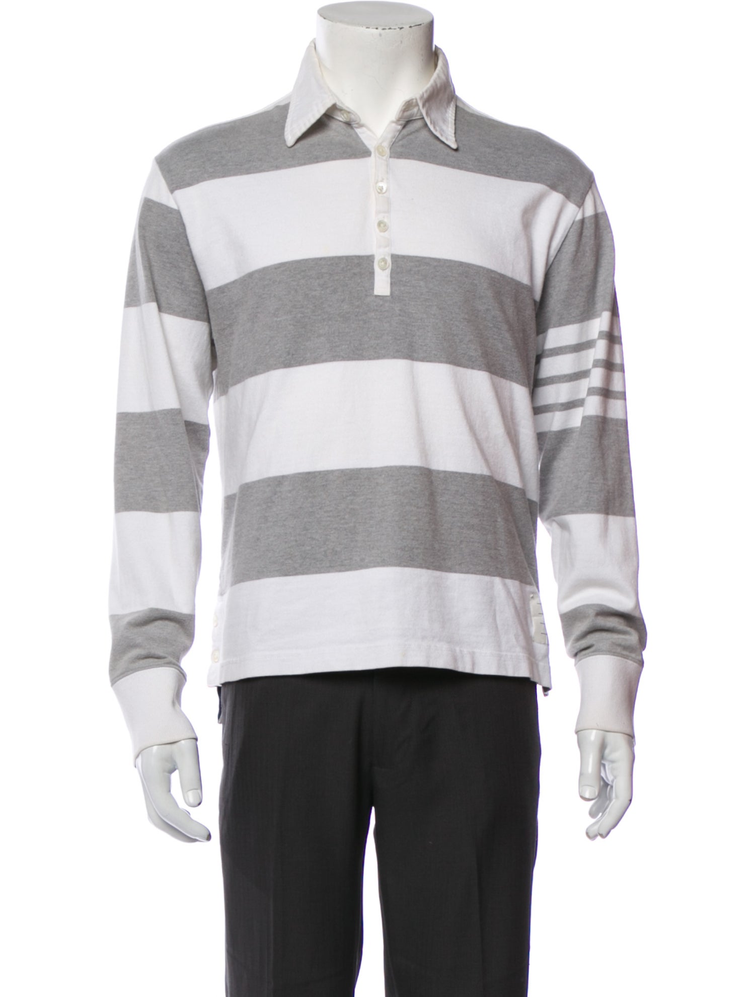 Thom Browne Striped Collar Polo Shirt