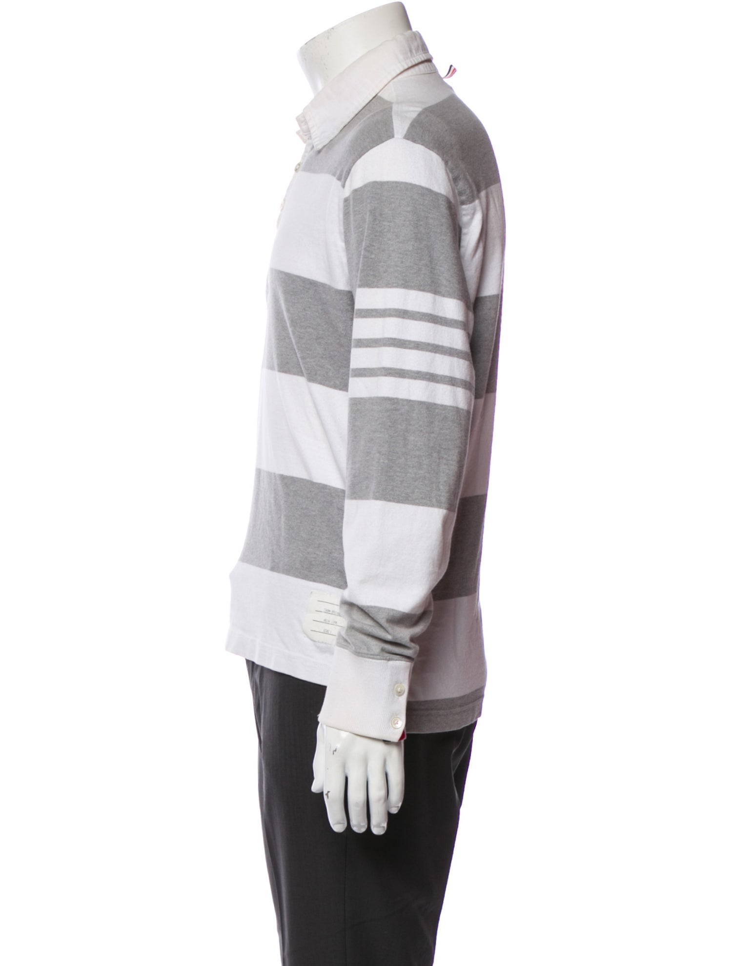 Thom Browne Striped Collar Polo Shirt