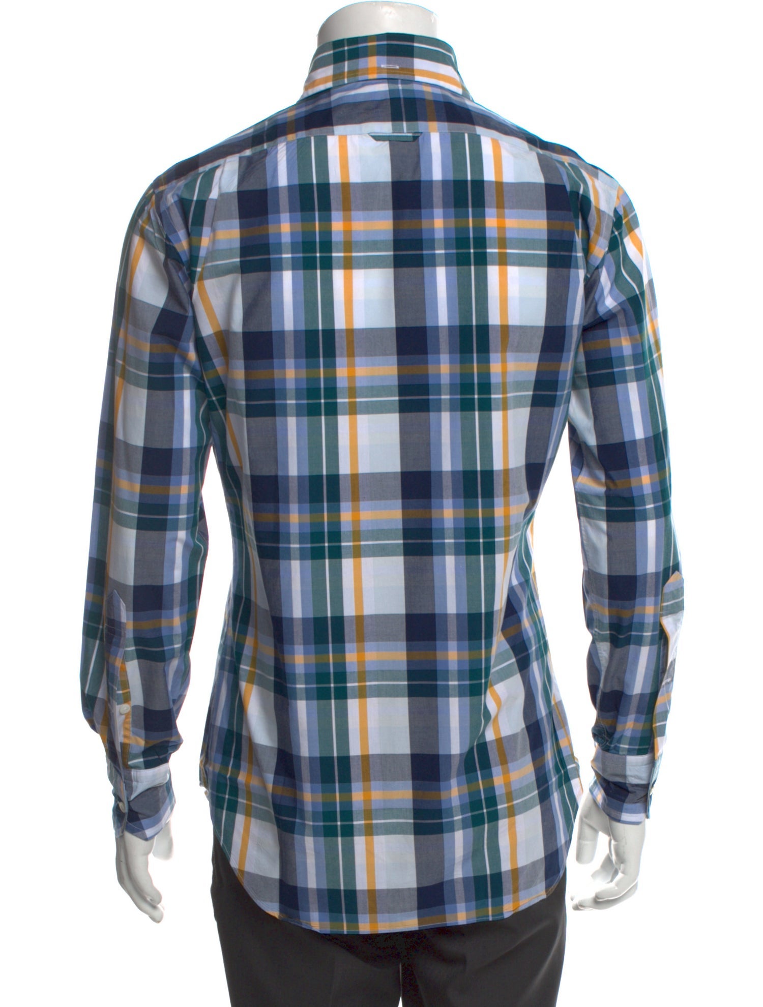 Thom Browne Plaid Long Sleeve Plaid Print Shirt