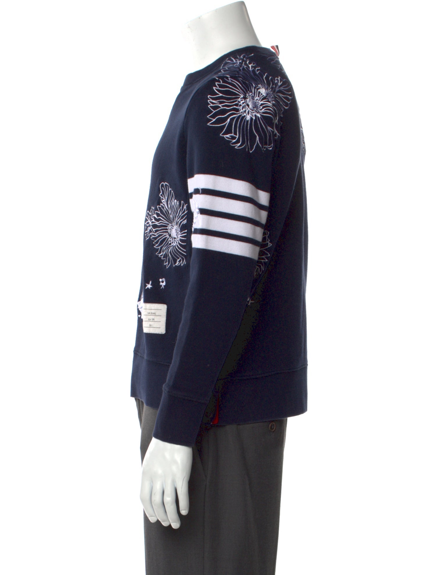 Thom Browne 4 Bar Stripe Graphic Print Sweatshirt