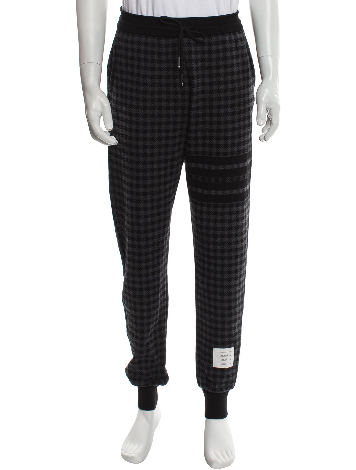 Thom Browne 4-Bar Plaid Print Lounge Bottoms