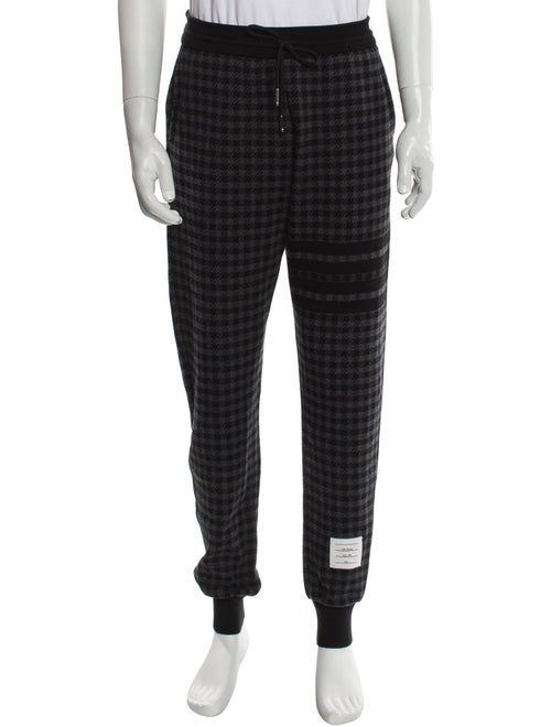 Thom Browne 4-Bar Plaid Print Lounge Bottoms