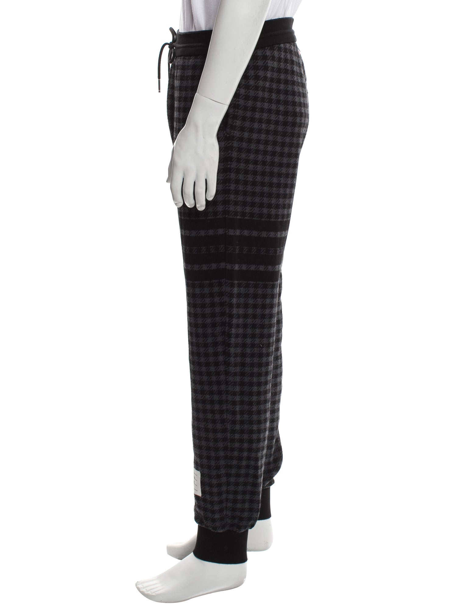 Thom Browne 4-Bar Plaid Print Lounge Bottoms