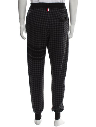 Thom Browne 4-Bar Plaid Print Lounge Bottoms