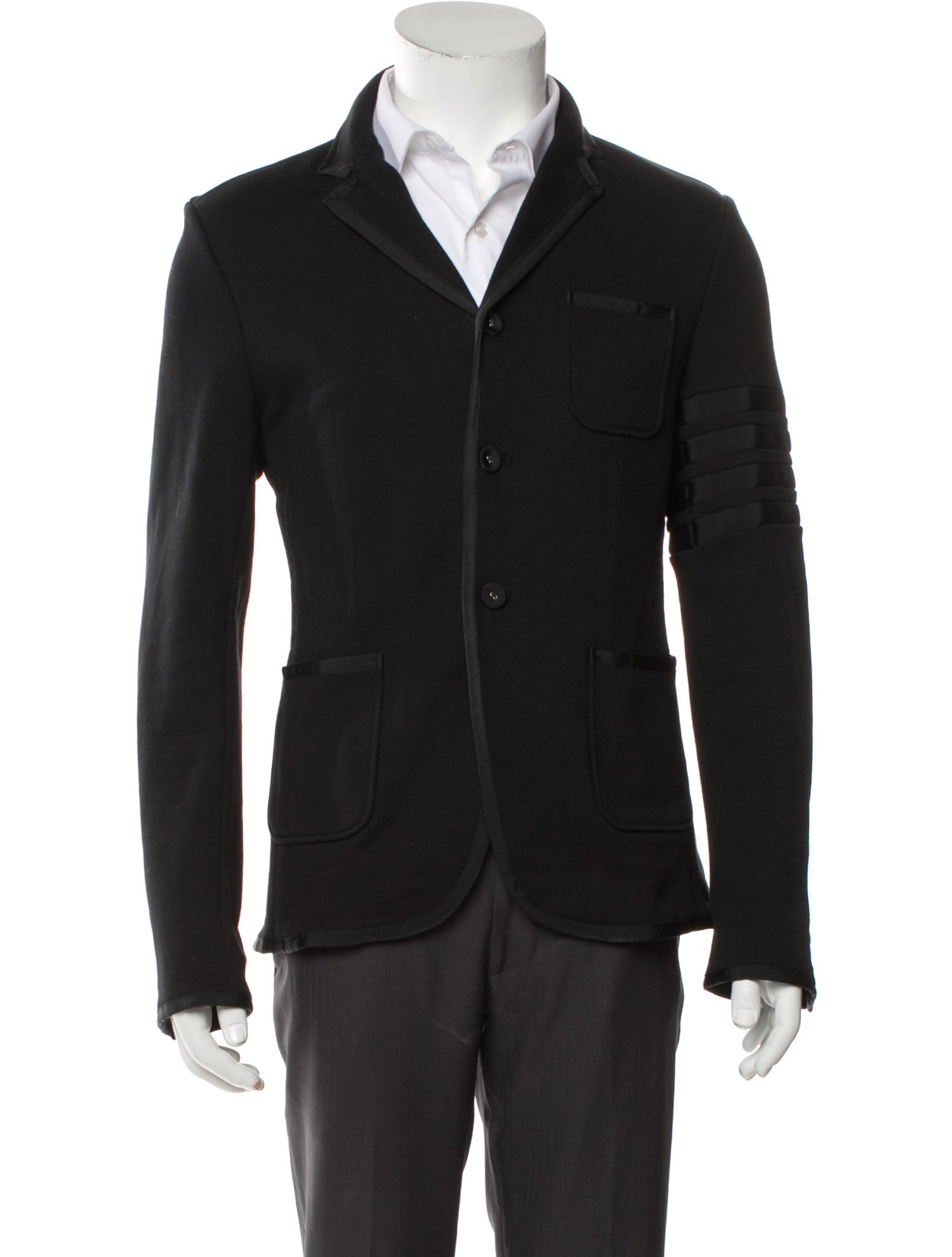 Thom Browne 4-Bar Grosgrain Trim Sport Coat
