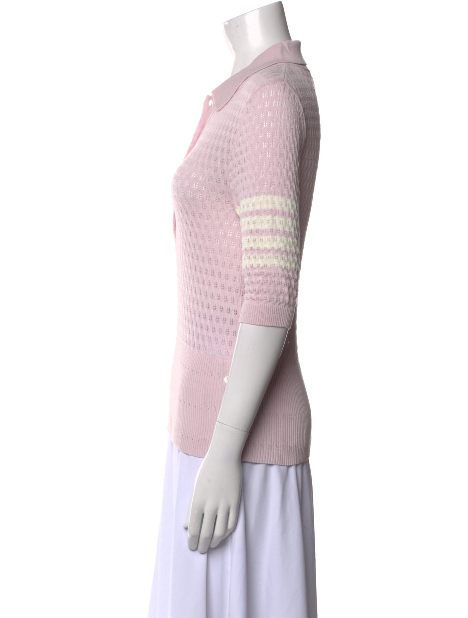 Thom Browne 4-Bar Three-Quarter Sleeve Polo