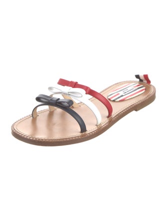 Thom Browne Leather Colorblock Pattern Slides