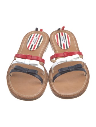 Thom Browne Leather Colorblock Pattern Slides