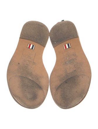 Thom Browne Leather Colorblock Pattern Slides