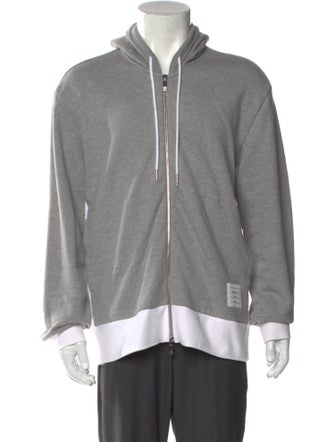 Thom Browne 4 Bar Stripe Colorblock Pattern Hoodie