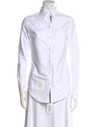 Thom Browne Long Sleeve Button-Up Top