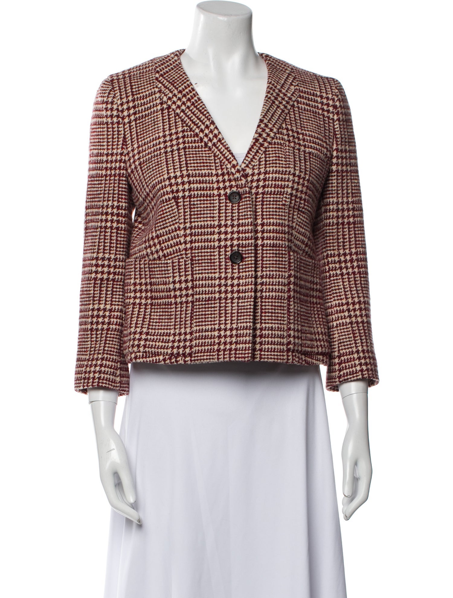 Thom Browne Wool Plaid Print Blazer