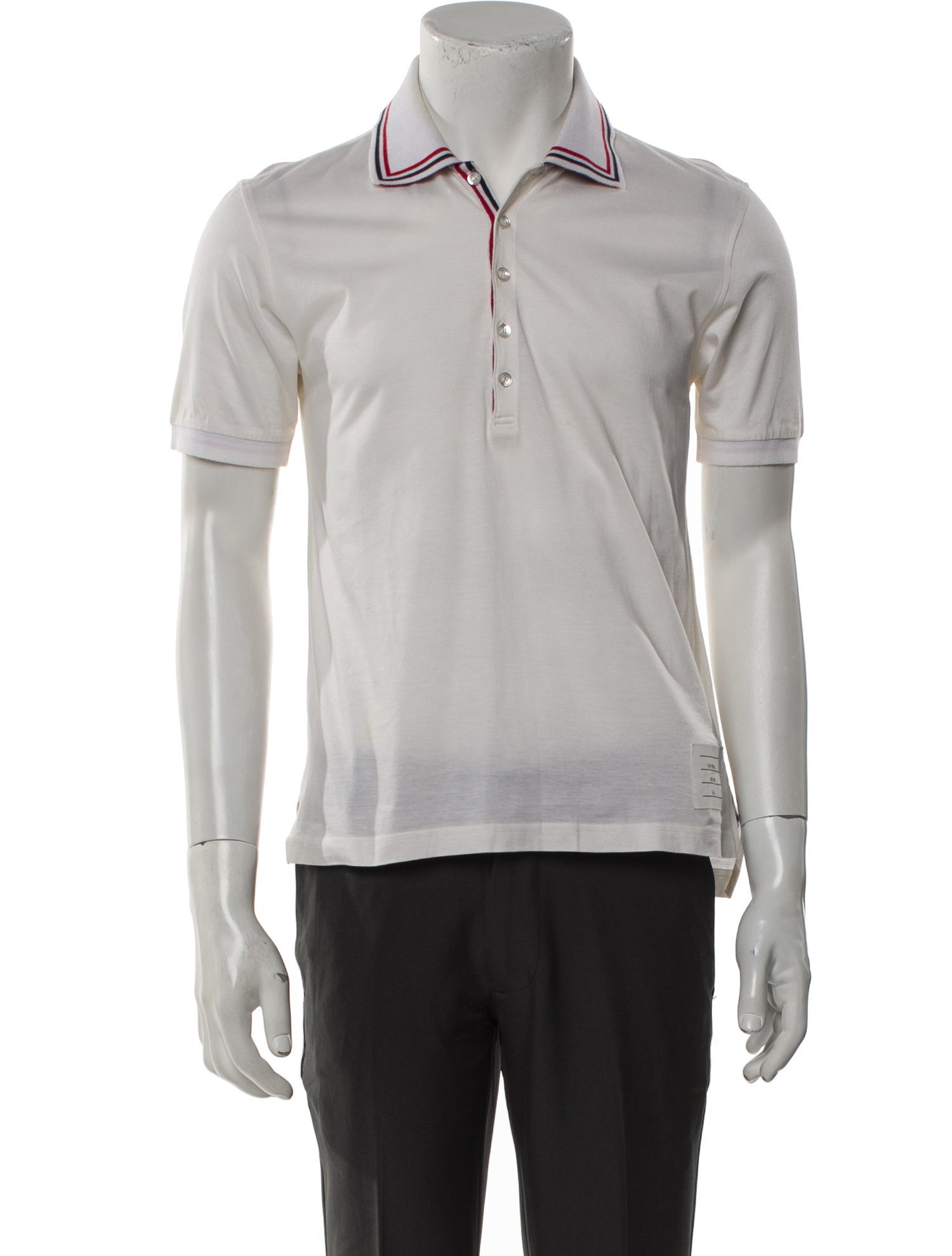 Thom Browne RWB Stripe Collar Polo Shirt