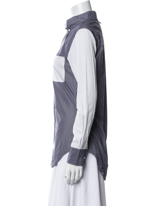 Thom Browne Striped Long Sleeve Button-Up Top