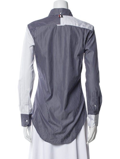 Thom Browne Striped Long Sleeve Button-Up Top
