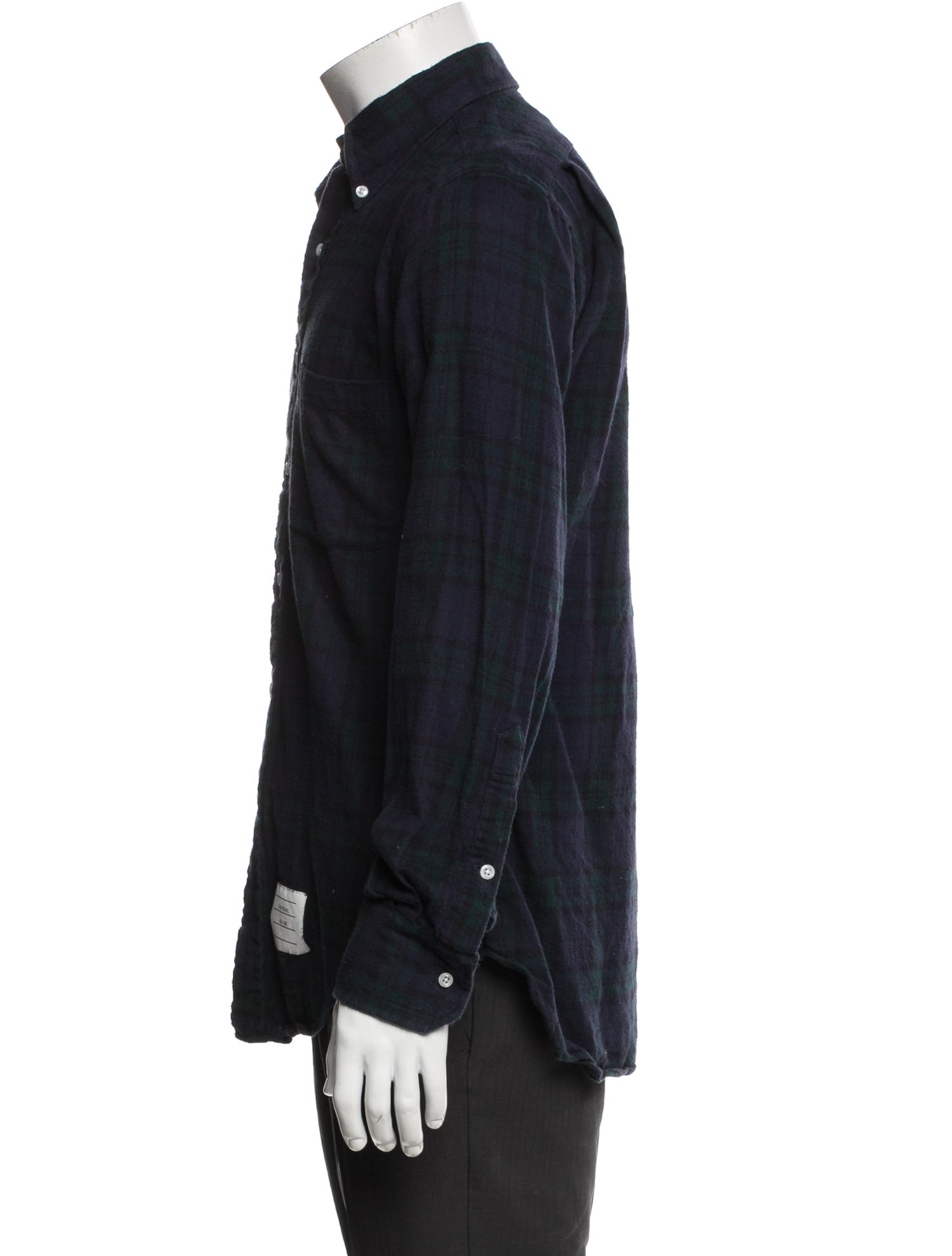 Thom Browne Plaid Flannel Plaid Print Shirt