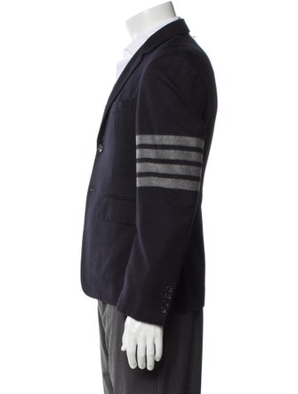 Thom Browne 4 Bar Stripe Striped Peacoat