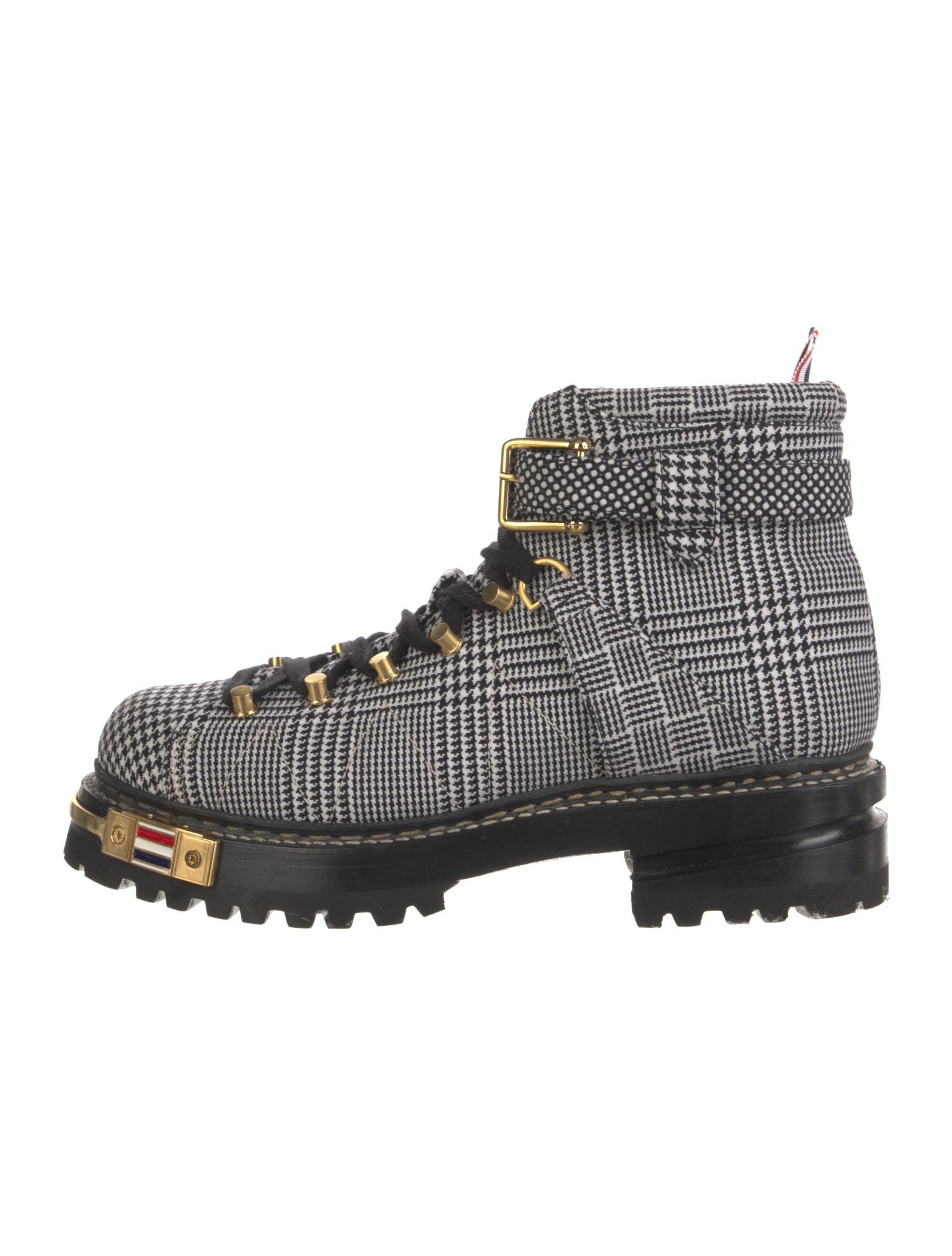 Thom Browne Printed Leather Trim Embellishment Lace-Up Boots