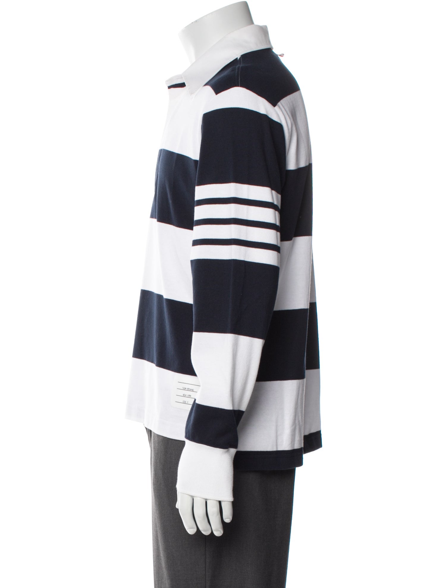 Thom Browne 4-Bar Striped Polo Shirt