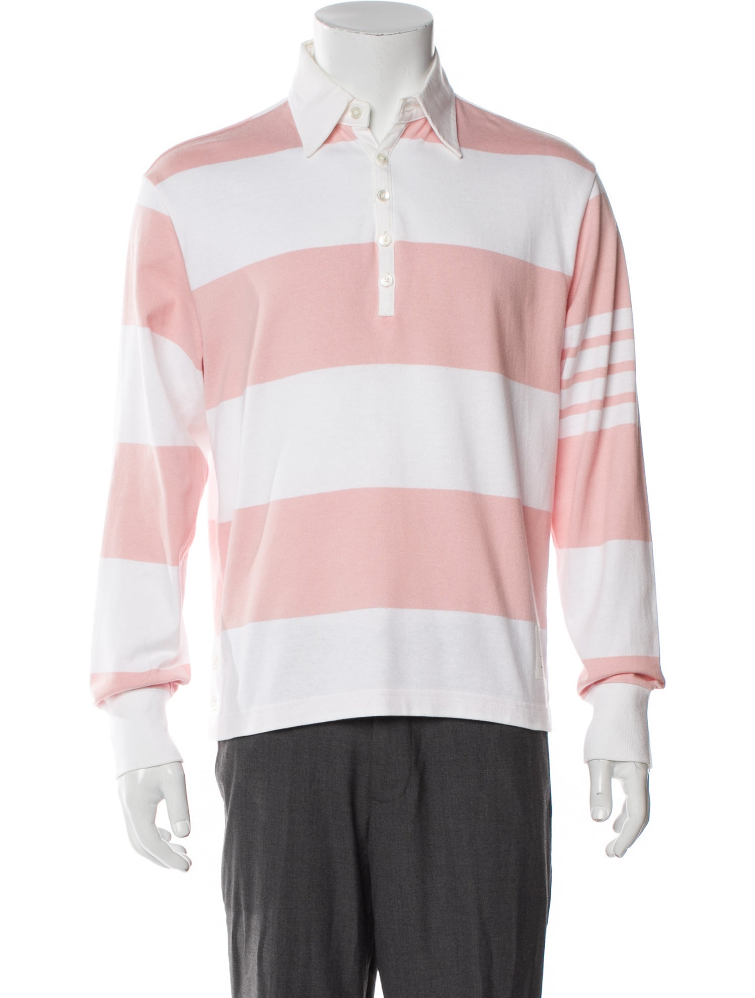 Thom Browne Striped Collar Polo Shirt