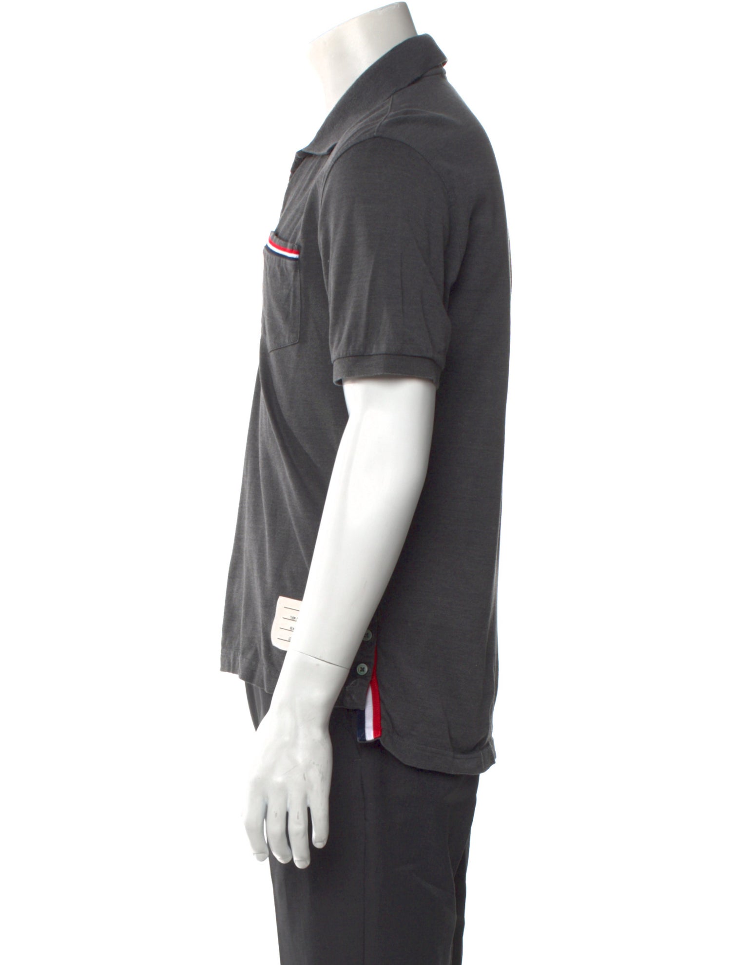 Thom Browne V-Neck Short Sleeve Polo Shirt