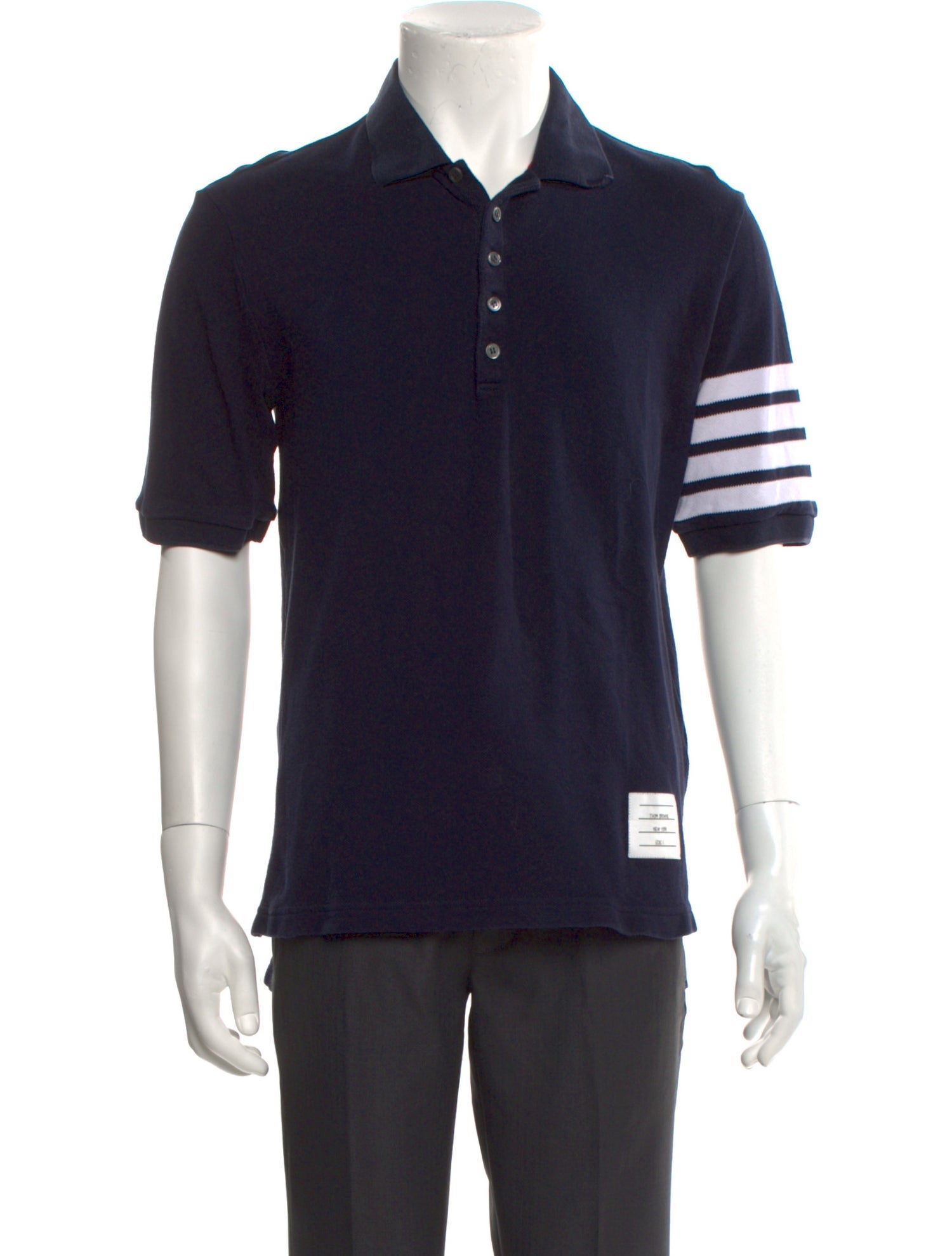 Thom Browne 4-Bar Collar Polo Shirt