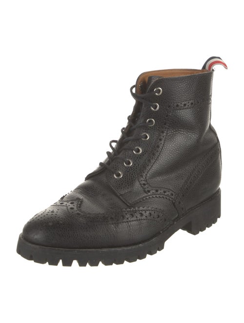 Thom Browne Leather Lasercut Accents Combat Boots