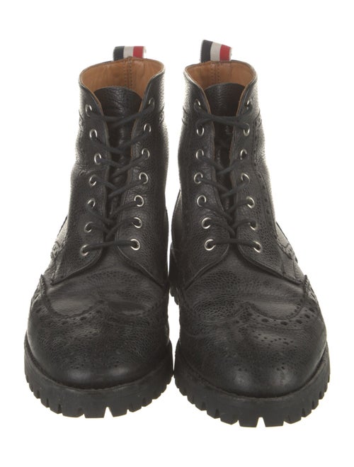Thom Browne Leather Lasercut Accents Combat Boots