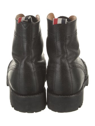 Thom Browne Leather Lasercut Accents Combat Boots