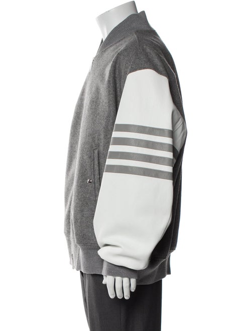 Thom Browne Wool Varsity 4-Bar Wool Bomber Jacket