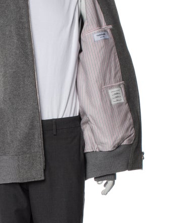 Thom Browne Wool Varsity 4-Bar Wool Bomber Jacket