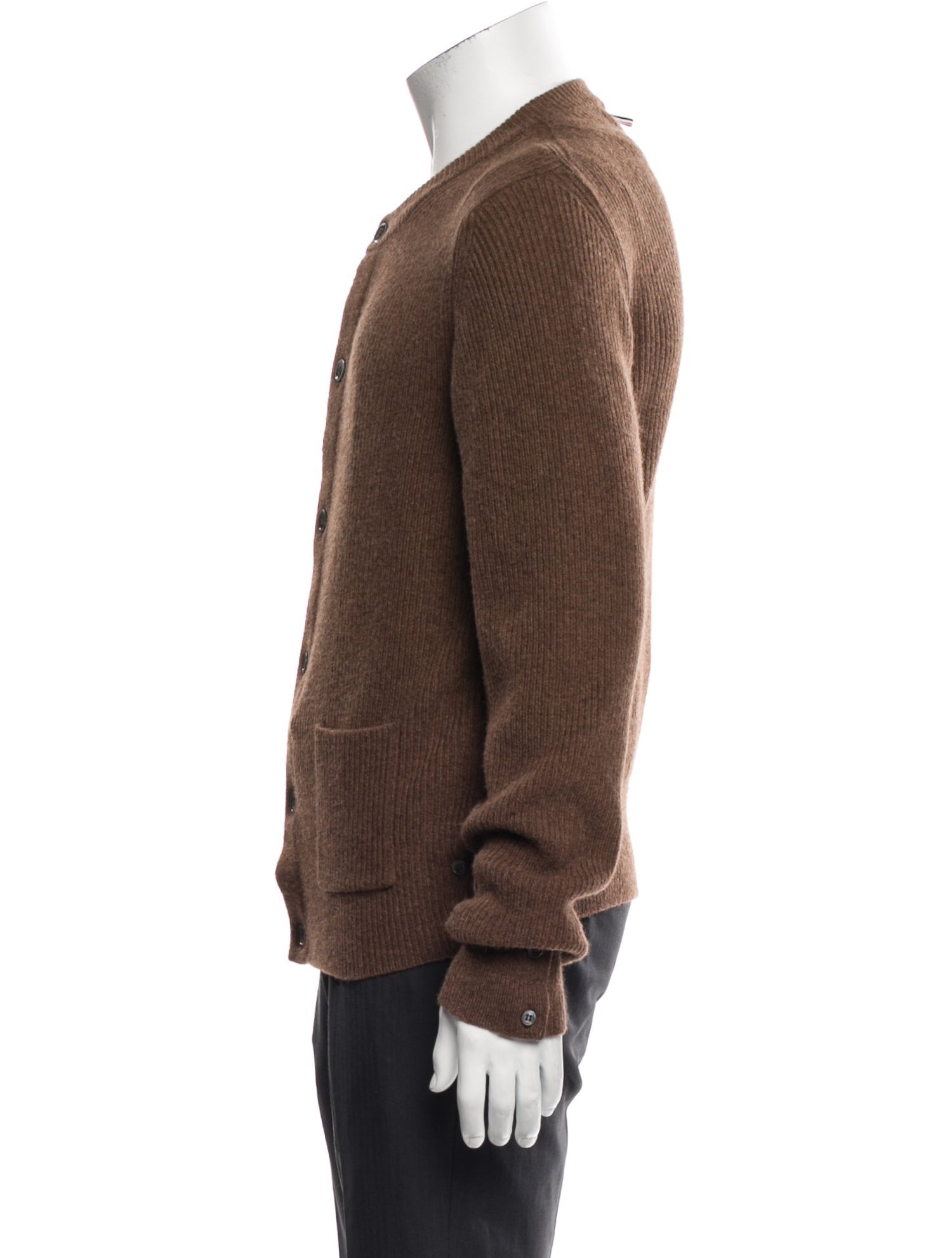 Thom Browne Camel Hair Crew Neck Cardigan