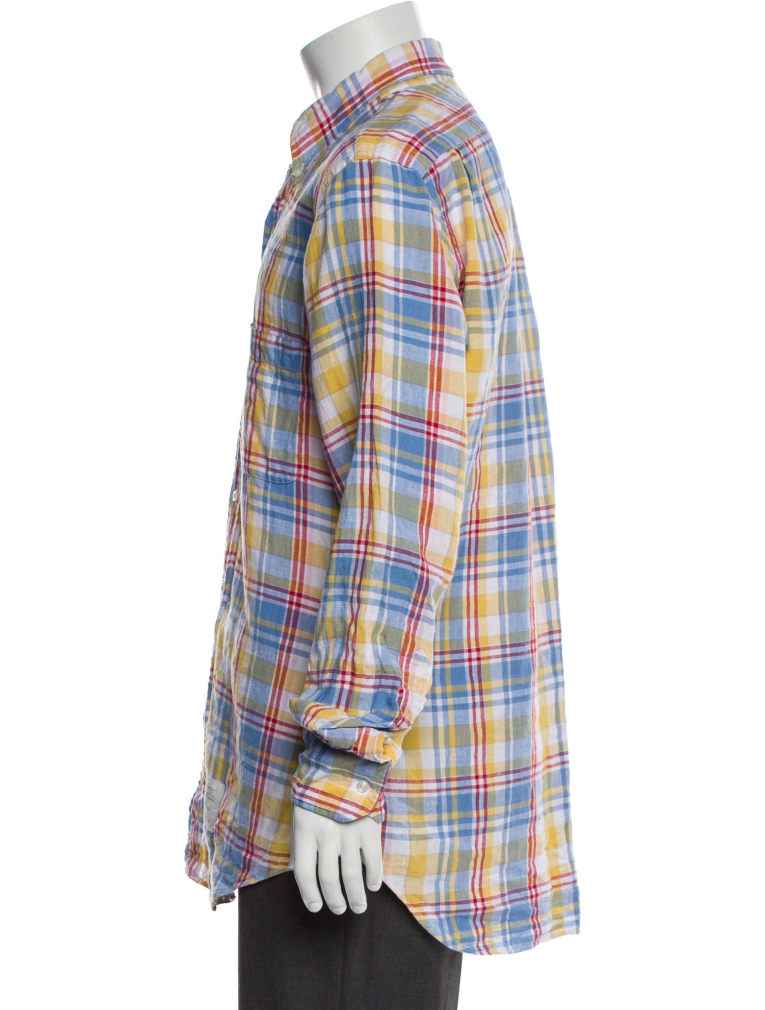Thom Browne Linen Plaid Print Shirt