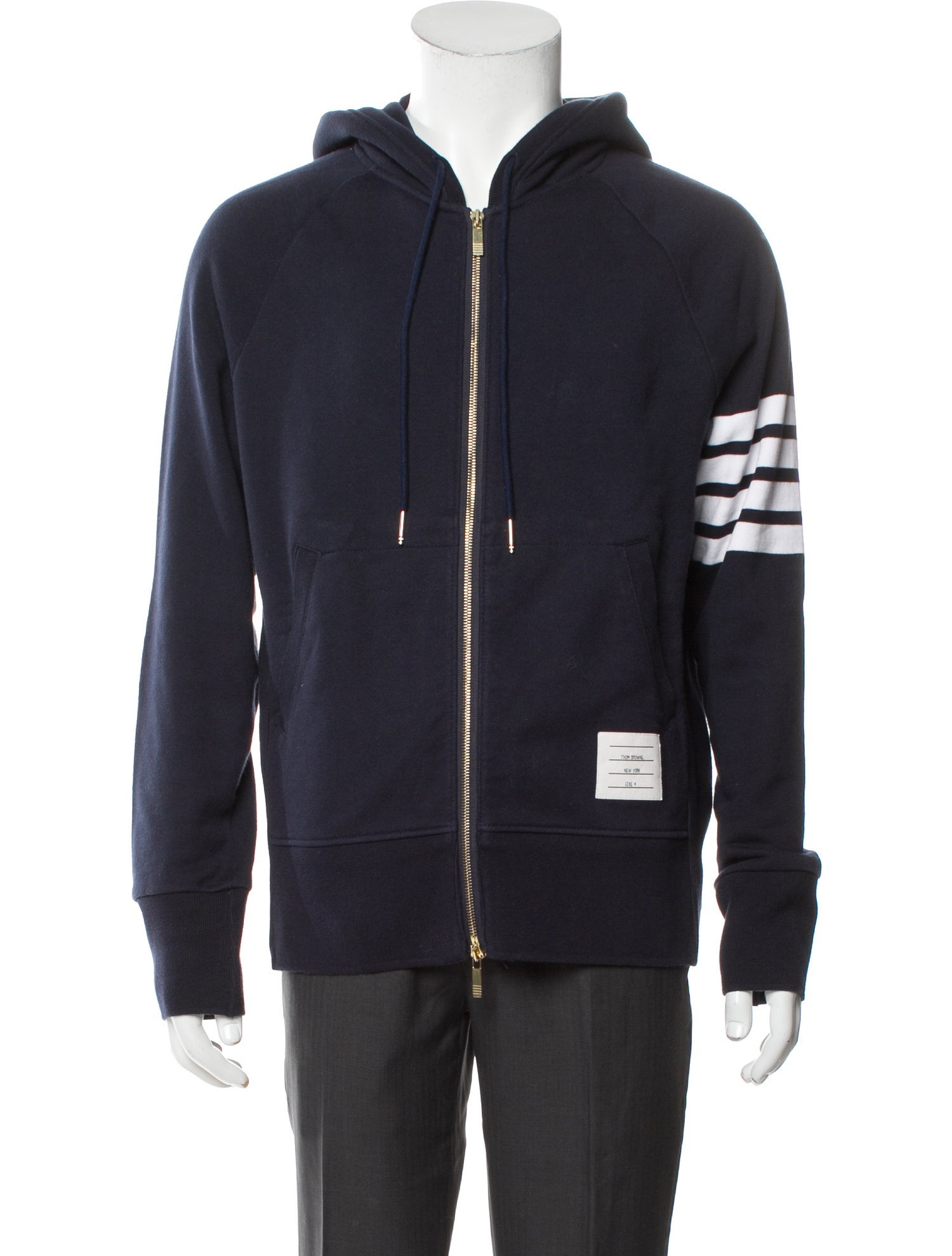 Thom Browne Striped V-Neck Hoodie